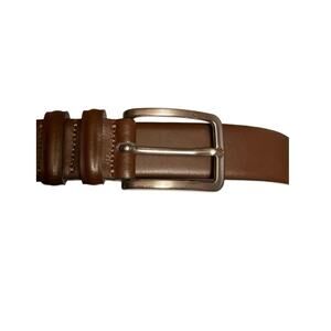 Massimo Dutti Men's Brown Leather Belt Size 42 Italian Made